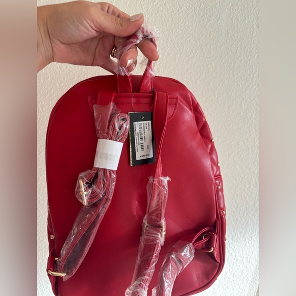 🎁Badgley Mischka Red Quilted Backpack NWT - Picture 2 of 4